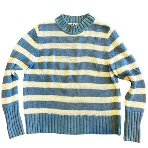 Kule Tatum blue and white stripe crewneck sweater